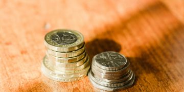 Picture of coins on a table