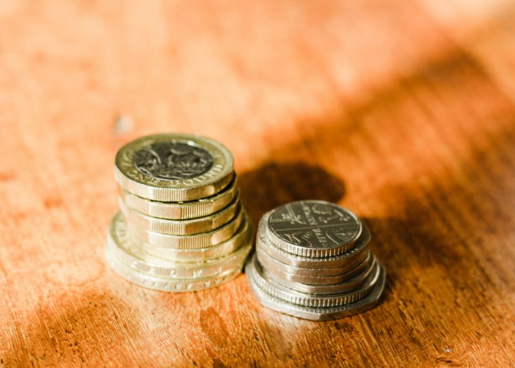 Picture of coins on a table