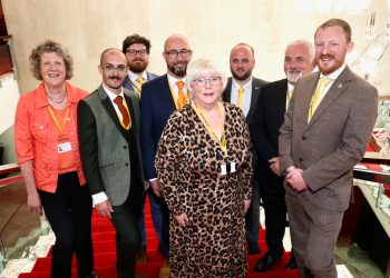 Newcastle City Council's Liberal Democrat cabinet (L-R) Wendy Taylor, Owen Burbidge, James Coles, Mark Mitchell, Christine Morrissey, Rob Austin, Peter