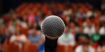 microphone in front of audience